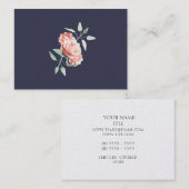 Carte De Visite Indigo floral (Devant / Derrière)