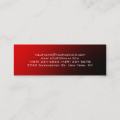 Carte de visite individuel unique Red Slim (Dos)