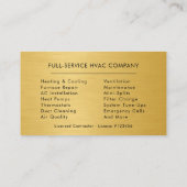 Carte De Visite Industrial Metallic HVAC Technician (Dos)