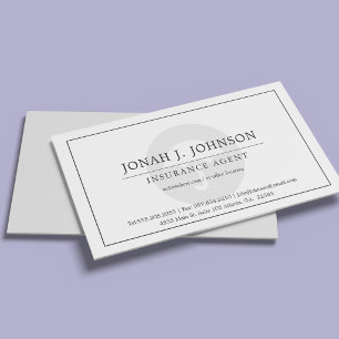 Carte De Visite Industrie de l'assurance Style minimal BW