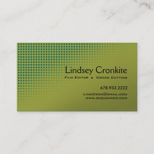 Carte De Visite Industrie du spectacle de Hollywood de rédacteur (Devant)