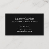 Carte De Visite Industrie du spectacle de Hollywood de rédacteur (Dos)