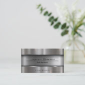 Carte De Visite Industriel brossé métallique (Debout devant)