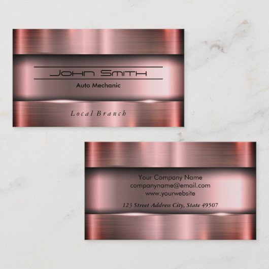 Carte De Visite Industriel brossé métallique (Devant / Derrière)