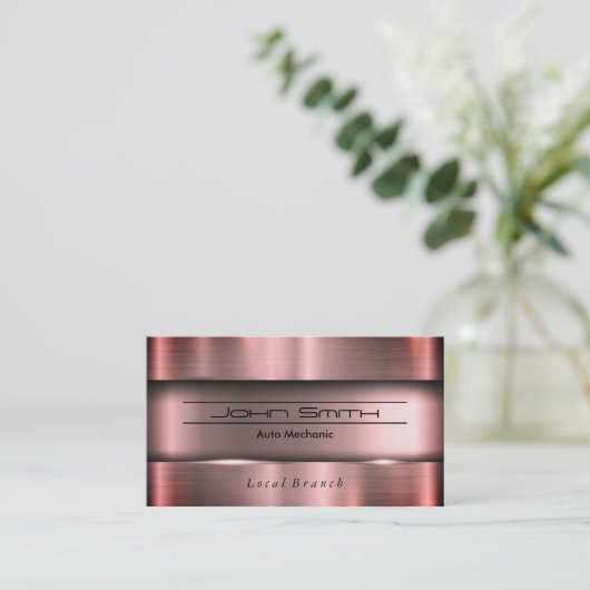 Carte De Visite Industriel brossé métallique (Debout devant)