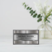 Carte De Visite Industriel brossé métallique | Frontière Motif en  (Debout devant)