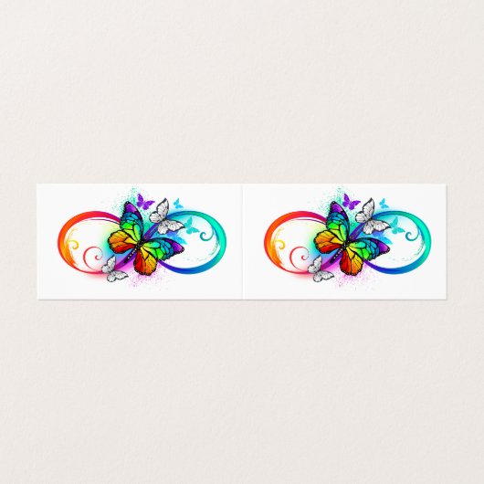 Carte De Visite Infini brillant avec papillon arc-en-ciel (Extérieur déplié)