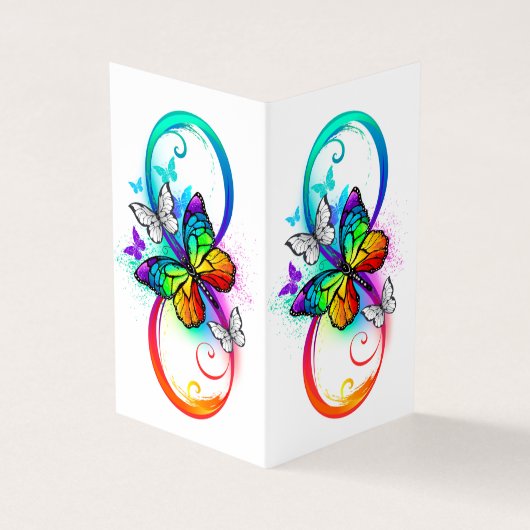 Carte De Visite Infini lumineux avec papillon arc-en-ciel  (Extérieur)