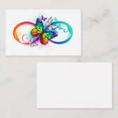 Carte De Visite Infini lumineux avec papillon arc-en-ciel (Devant / Derrière)