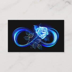 Carte De Visite Infini lumineux avec rose bleue