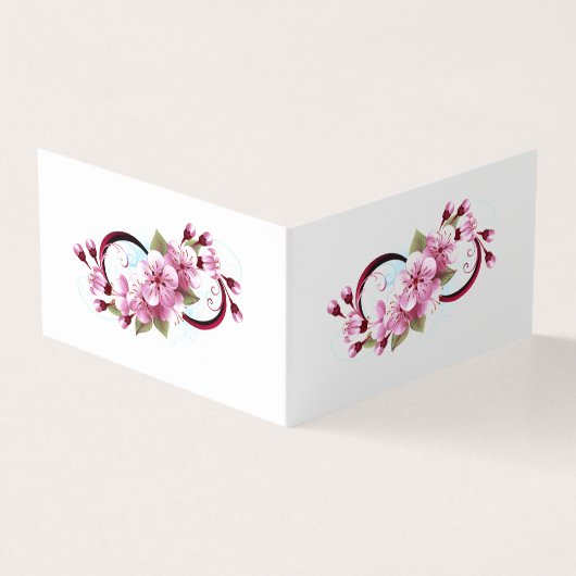 Carte De Visite Infinité avec les fleurs Sakura (Extérieur)
