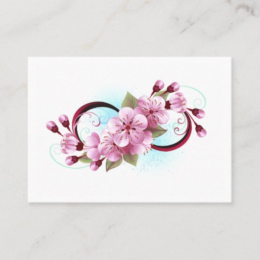Carte De Visite Infinité avec les fleurs Sakura (Devant)