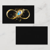 Carte De Visite Infinité avec plume de paon doré (Devant / Derrière)