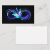 Carte De Visite Infinité brillante avec papillon magique (Devant / Derrière)