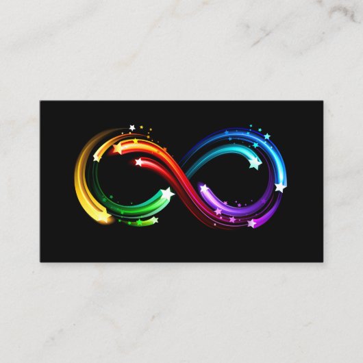Carte De Visite Infinity symbol of rainbow comets (Devant)