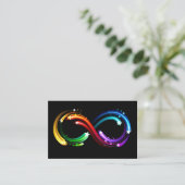 Carte De Visite Infinity symbol of rainbow comets (Debout devant)
