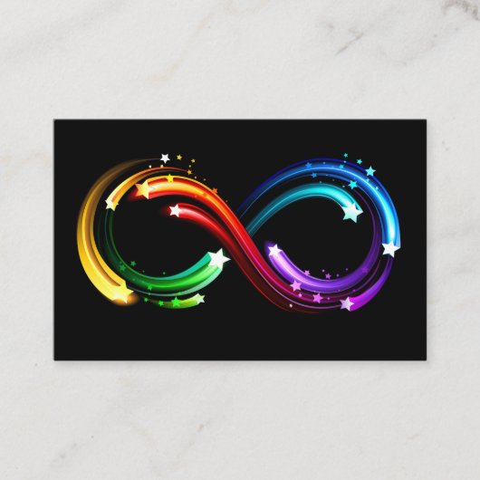 Carte De Visite Infinity symbol of rainbow comets (Devant)