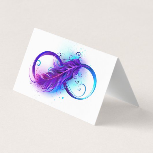 Carte De Visite Infinity with purple feather (Dos)