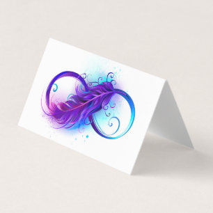 Carte De Visite Infinity with purple feather