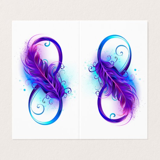 Carte De Visite Infinity with Purple Feather (Extérieur déplié)