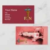 Carte De Visite INFIRMER ET SECOURIR CHIEN /Gold Caduceus NR Emblè (Devant / Derrière)