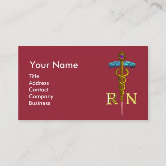 Carte De Visite INFIRMER ET SECOURIR CHIEN /Gold Caduceus NR Emblè (Devant)