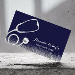 Carte De Visite Infirmière aidante Médicale Parties scintillant Ar<br><div class="desc">Nurse Caregiver Elegant Médicale Navy Blue Cartes de visite.</div>