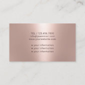 Carte De Visite Infirmière aidante moderne Blush Rose Or Médicale (Dos)