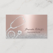 Carte De Visite Infirmière aidante moderne Blush Rose Or Médicale (Devant)