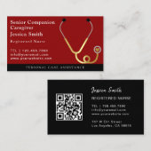 Carte De Visite Infirmière aidante parties scintillant dorée moder (Devant / Derrière)