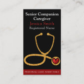 Carte De Visite Infirmière aidante parties scintillant dorée moder (Devant)