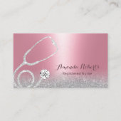 Carte De Visite Infirmière aidante Parties scintillant moderne ros (Devant)