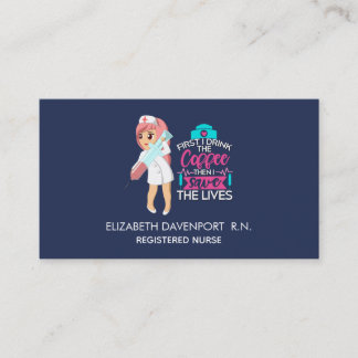 Carte De Visite Infirmière amusante qui dit avec une grande aiguil