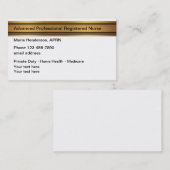 Carte De Visite Infirmière avancée de classe (Devant / Derrière)