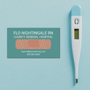 Carte De Visite Infirmière Bandage Turquoise