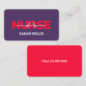 Carte De Visite Infirmière de la RN (Devant / Derrière)