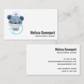 Carte De Visite Infirmière de l'ours mignonne portant un Masque Mé (Devant / Derrière)