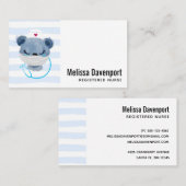 Carte De Visite Infirmière de l'ours mignonne portant un Masque Mé (Devant / Derrière)