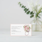 Carte De Visite Infirmière de santé Floral Stethoscope (Debout devant)