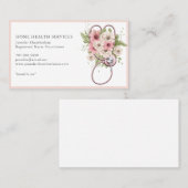 Carte De Visite Infirmière de santé Floral Stethoscope (Devant / Derrière)