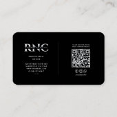 Carte De Visite Infirmière de voyage moderne Caduceus Black Silver (Dos)