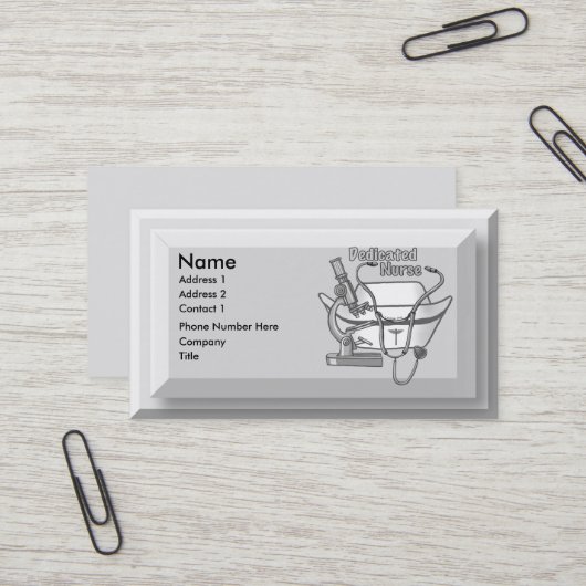 Carte De Visite Infirmière dédiée cool (Devant/Arrière en situation)