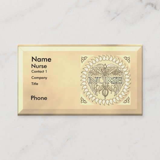 Carte De Visite Infirmière diplômée Caducée (Devant)