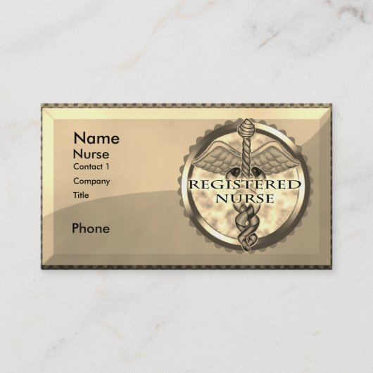 Carte De Visite Infirmière diplômée Caducée (Devant)