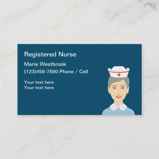 Carte De Visite Infirmière diplômée simple (Devant)