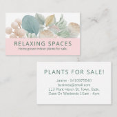 Carte De Visite Infirmière d'Plante intérieure de maison de Feuill (Devant / Derrière)