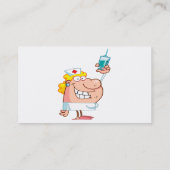 Carte De Visite infirmière drôle avec une seringue dessin animé (Dos)