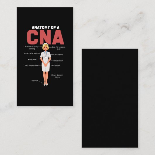 Carte De Visite Infirmière en anatomie de l'AIIC Adjointe en soins (Devant / Derrière)