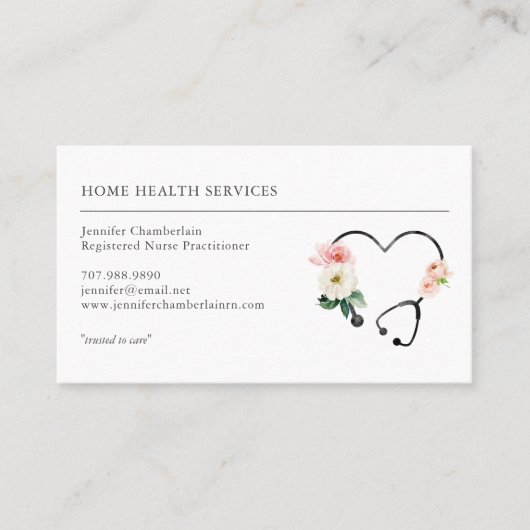 Carte De Visite Infirmière en santé à domicile (Devant)