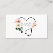 Carte De Visite Infirmière en santé Aide soignante Stethoscope flo (Devant)